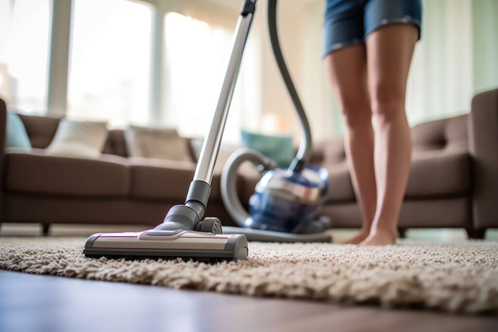 rug being vacuumed